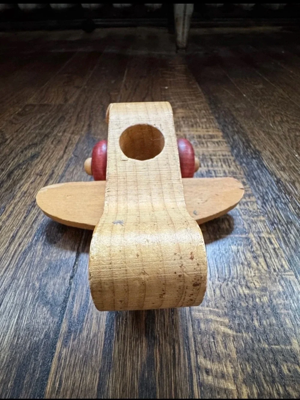 VINTAGE The Montgomery Schoolhouse Wooden Airplane Push Toy